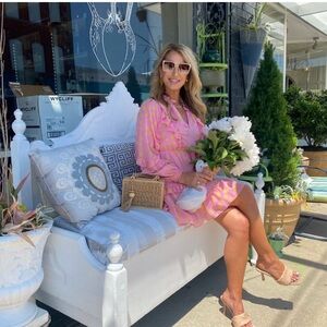 Pink Scoop dress with yellow polka dots. PRECIOUS XS 0-2